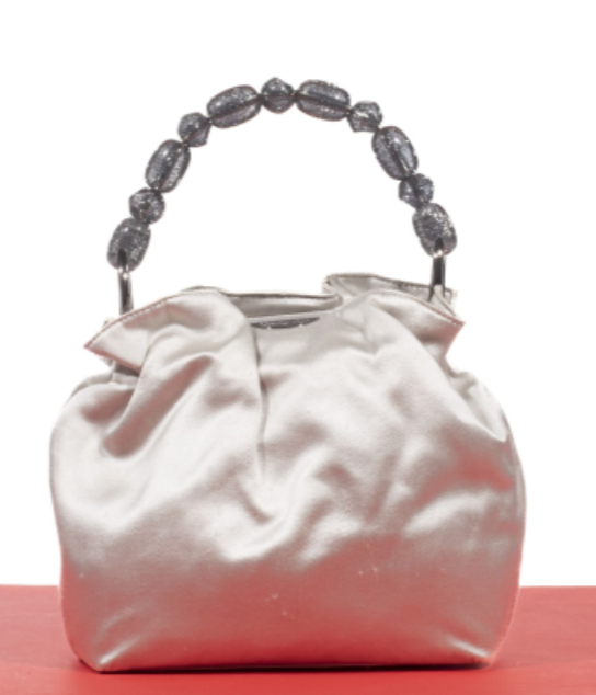 Christian Dior Malice Pearl Bag in Grey Satin — UFO No More Christian Dior Malice Pearl Bag in Grey Satin — UFO No More